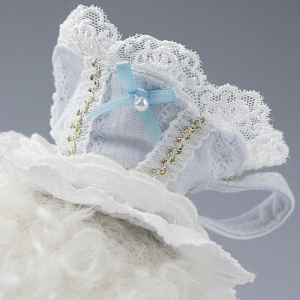 Щенок Lina TeddyTales "Бишон", S, в наряде для чаепития, маршмелоу, 20 см